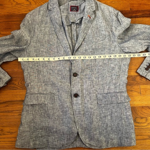 Untuckit blue linen blazer size 40R - Picture 7 of 7